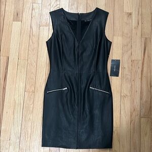 NWT! Zara Black Midi Dress with zipper pockets